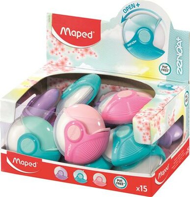 Radír display, MAPED "Zenoa Plus", pasztell színek, (15 db)