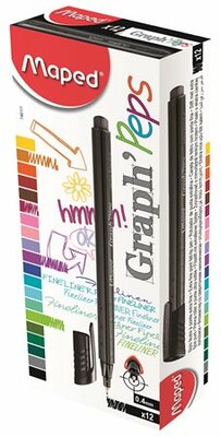 Tűfilc, 0,4 mm, MAPED "Graph'Peps", fekete