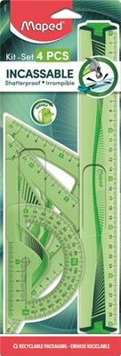 Vonalzókészlet, műanyag, hajlítható, 4 darabos, MAPED "Flex", (4 db)