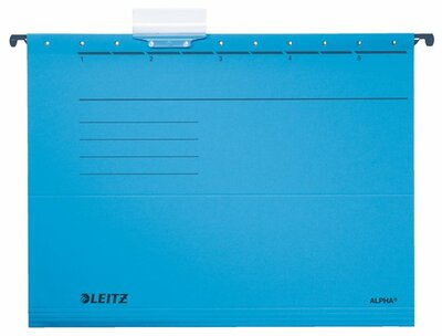 Függőmappa, karton, A4, LEITZ "Alpha Standard", kék, (25 db)