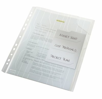 Rendszerező genotherm, lefűzhető, A4, 200 mikron, narancsos felület, LEITZ "CombiFile", áttetsző, (3 db)