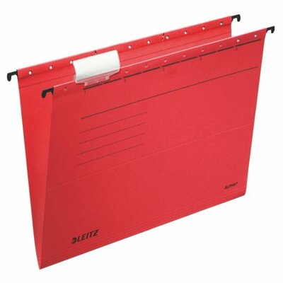 Függőmappa, karton, A4, LEITZ "Alpha Standard", piros, (25 db)