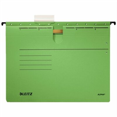 Függőmappa, gyorsfűzős, karton, A4, LEITZ "Alpha", zöld, (25 db)