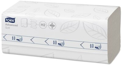 Kéztörlő, tömörített, Interfold, 2 réteg, 200 lap, H2 rendszer, Advanced, TORK "Xpress Soft Multifold", fehér, (6 csom)
