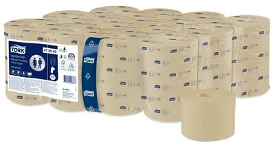 Toalettpapír, belsőmag nélküli, T7 rendszer, 2 rétegű, 13,1 cm átmérő, Advanced, TORK "OptiServe", natúr, (24 tek)
