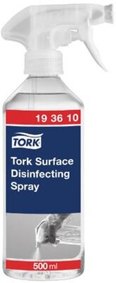 Tisztító és felületfertőtlenítő spray, kétfunkciós szórófejjel, 500 ml, TORK, illatmentes