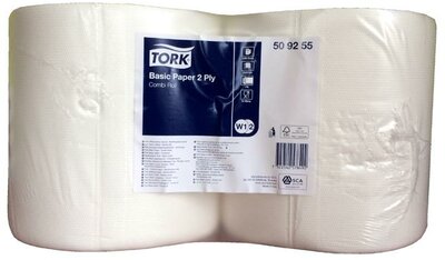 Törlőpapír, tekercses, 25 cm átmérő, 2 rétegű, W2 rendszer, TORK "Általános", fehér, (2 tek)
