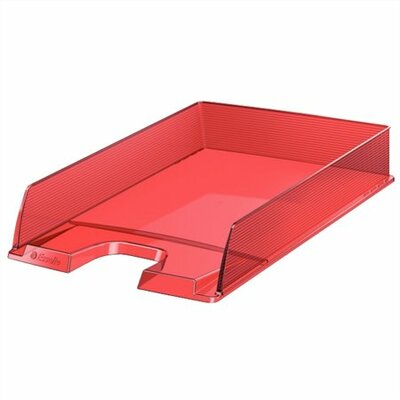 Irattálca, műanyag, ESSELTE "Europost", áttetsző piros