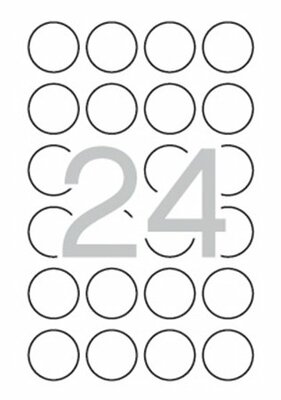 Etikett, 40 mm kör, biztonsági, APLI, 240 etikett/csomag, (10 lap)