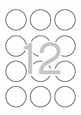 Etikett, 60 mm kör, színes, APLI, neon sárga, 240 etikett/csomag, (20 lap)