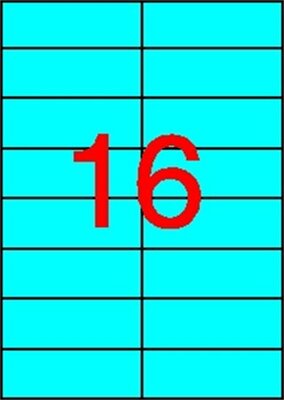 Etikett, 105x37 mm, színes, APLI, kék, 320 etikett/csomag, (20 lap)