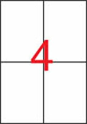 Etikett, 105x148 mm, poliészter, időjárásálló, fehér, APLI, 80 etikett/csomag, (20 lap)
