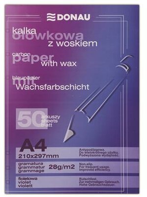 Indigó, kézi, A4, 50 lap, DONAU, lila, (50 lap)