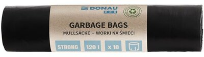 Szemeteszsák, extra erős, 120 l, 10 db, 35 µ, DONAU "Eco", fekete, (10 db)
