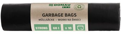 Szemeteszsák, extra erős, 60 l, 10 db, 30 µ, DONAU "Eco", fekete, (10 db)