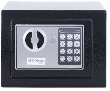 Bútorszéf, elektronikus zár, 230x170x170 mm, DONAU "Tech", fekete