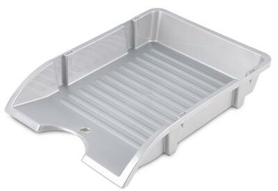 Irattálca, műanyag, törhetetlen, DONAU "Solid", ezüst