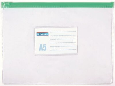 Rendszerező tasak, A5, PVC, simítózáras, DONAU