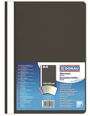 Gyorsfűző, PP, A4, DONAU, fekete, (10 db)