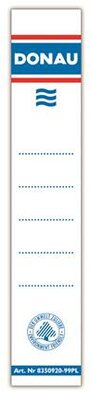 Cserecímke, iratrendezőhöz, öntapadó, 33x153 mm, DONAU, fehér, (20 db)