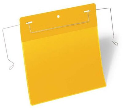 Logisztikai zseb, A5, fekvő, DURABLE, dróttal, sárga, (50 db)