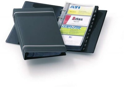 Névjegykártyatartó, 200 db-os, A-Z regiszterrel, álló, DURABLE "VISIFIX®", szürke