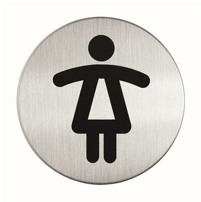 Információs tábla, rozsdamentes acél, DURABLE "Női WC"