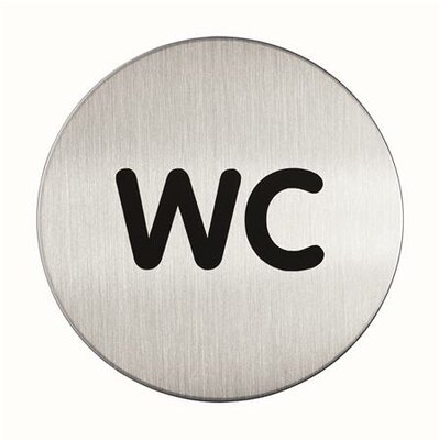 Információs tábla, rozsdamentes acél, DURABLE "WC"