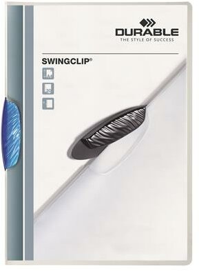 Gyorsfűző, klipes, A4, DURABLE "Swingclip® 30", kék