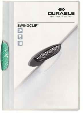 Gyorsfűző, klipes, A4, DURABLE "Swingclip® 30", sötétzöld