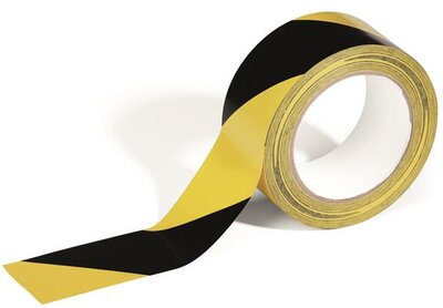 Jelölőszalag, 50 mm x 33 m, 0,16 mm, DURABLE "DURALINE", sárga-fekete, (33 méter)