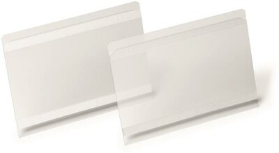 Logisztikai zseb, A5, fekvő, DURABLE "HARD COVER", öntapadó csíkkal, átlátszó, (10 db)