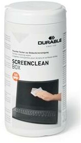 Tisztítókendő, képernyőhöz, 100 db, DURABLE "SCREENCLEAN® BOX 100", (100 db)