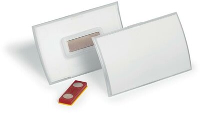 Névkitűző, mágnessel, elfordulásgátlóval, 90x54 mm, DURABLE "CLICK FOLD", (10 db)