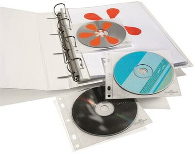 CD/DVD tartó zseb, lefűzhető, DURABLE, (10 db)