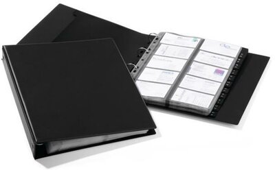 Névjegytartó, 400 db-os, gyűrűs, DURABLE "VISIFIX® Economy", fekete
