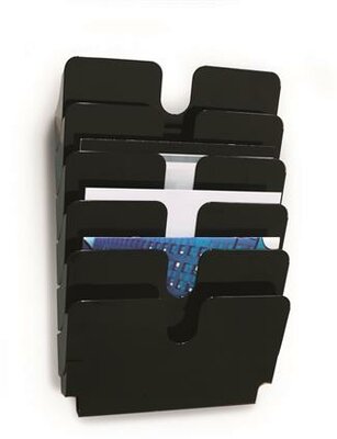 Prospektustartó, fali, fekvő, A4, DURABLE "FLEXIPLUS 6", fekete, (6 db)