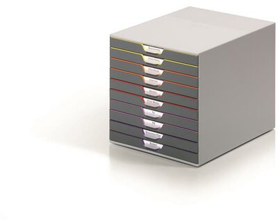 Irattároló, műanyag, 10 fiókos, DURABLE "VARICOLOR® 10", szürke