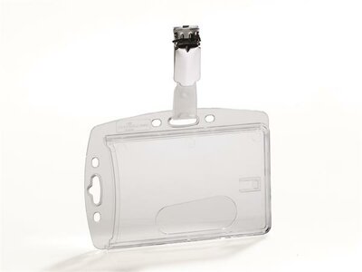 Azonosítókártya-tartó, akril, zárt, csíptetővel, DURABLE, (25 db)