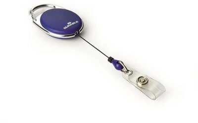 Azonosítókártya-tartó, kihúzható, patentos, DURABLE "Style", sötétkék, (10 db)