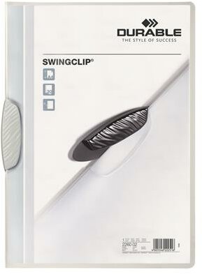Gyorsfűző, klipes, A4, DURABLE "Swingclip® 30", fehér