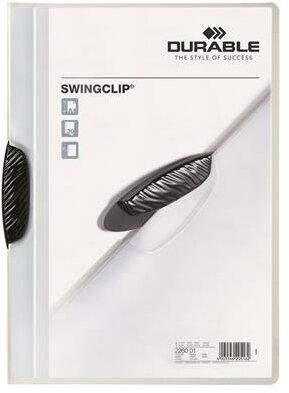 Gyorsfűző, klipes, A4, DURABLE "Swingclip® 30", fekete
