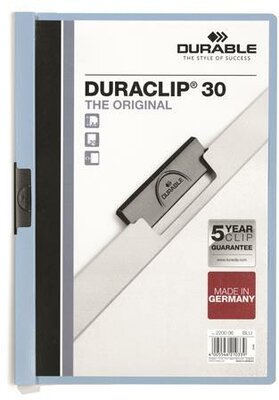 Gyorsfűző, klipes, A4, DURABLE "DURACLIP® 30", kék
