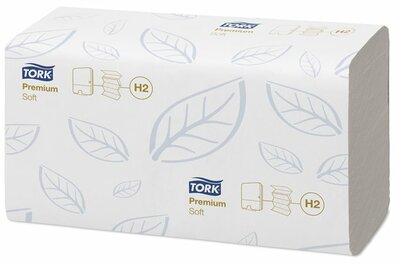 Kéztörlő, Interfold hajtás, 2 rétegű, 110 lap, H2 rendszer, Premium, TORK "Xpress Soft Multifold", fehér, (21 csom)