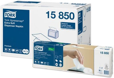 Szalvéta, adagolós, 2 rétegű, 21,3x16,5 cm, N4 rendszer, Premium, TORK "Xpressnap Extra Soft", fehér, (1000 db)