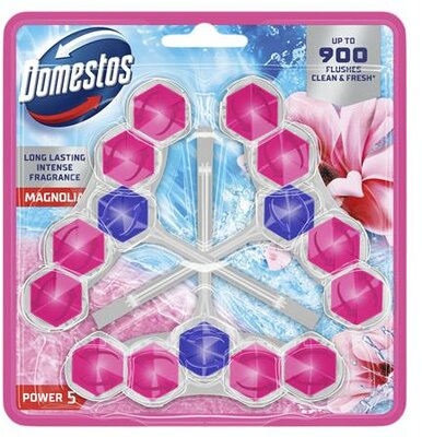 WC frissítő blokk, 3 db-os, DOMESTOS "Power 5", magnólia, (3 db)