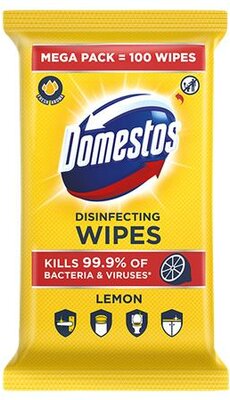 Nedves törlőkendő, 100 db, DOMESTOS "XXL citrus", (100 lap)