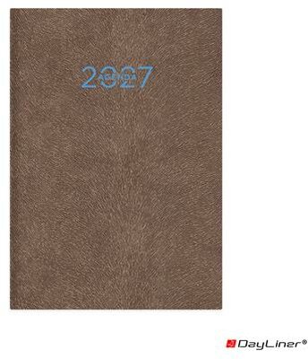 Naptár, tervező, A5, heti, DAYLINER "Animal", Grizzly-szürkésbarna