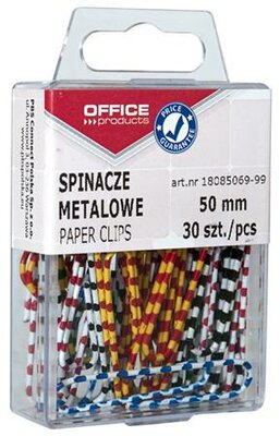 Gemkapocs, 50 mm, csíkos, OFFICE PRODUCTS, színes, (30 db)