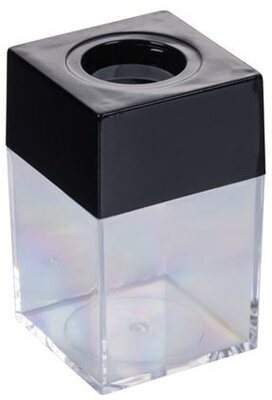 Gemkapocstartó, mágneses, négyszögletű, OFFICE PRODUCTS, átlátszó-fekete